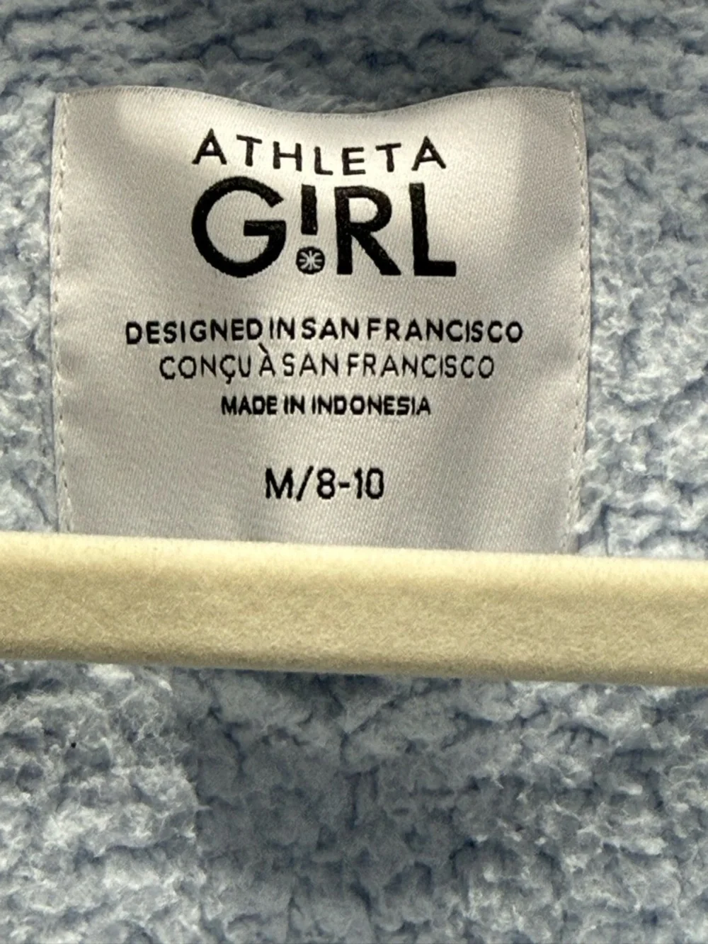 Athleta Girl’s Size M 8/ 10 Blue Sherpa Full Zip Fleece Jacket GUC